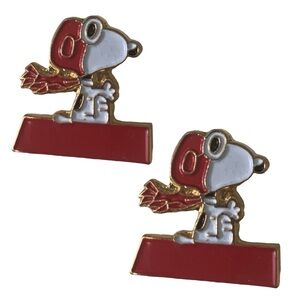 VTG 60s Peanuts Charlie Brown “Flying Ace” Collectible Shank Metal Buttons TM
